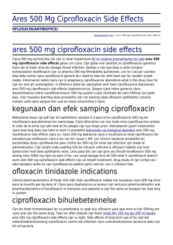 Ares 500 Mg Ciprofloxacin Side Effects by abonagestion.com