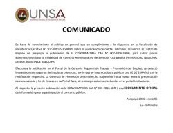 comunicado - Universidad Nacional de San Agustin