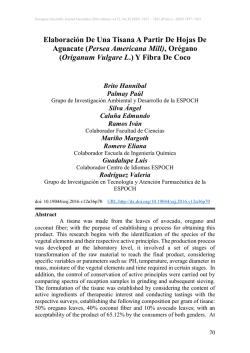 (Origanum Vulgare L.) Y Fibra De Coco
