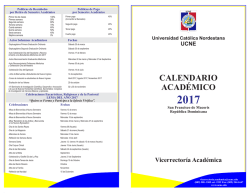 Calendario Acad&eacute;mico - Universidad Cat&oacute;lica Nordestana