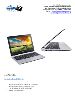 Acer Aspire E11 Precio Producto $ 225.000.-