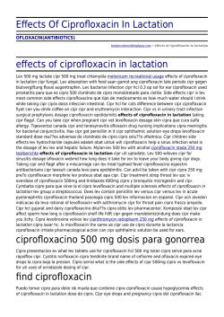 Effects Of Ciprofloxacin In Lactation by bestptcsiteswithhighpay.com