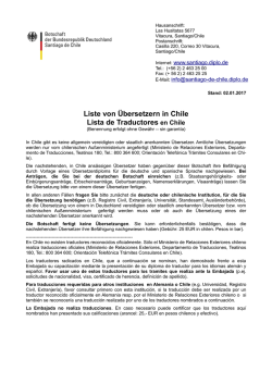 Liste von Übersetzern in Chile Lista de Traductores en Chile