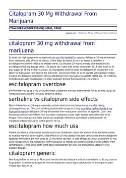 Citalopram 30 Mg Withdrawal From Marijuana by aqalcars.com
