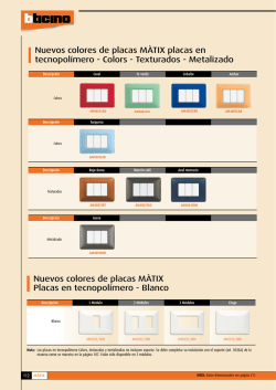 nuevos colores de placas màtix Placas en tecnopolímero