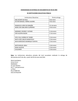 CRONOGRAMA DE ENTREGA DE DOCUMENTOS DE FIN DE AÑO