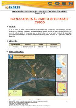 huayco afecta al distrito de echarate - cusco