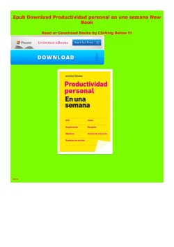 Epub Productividad personal en una semana New Book