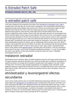 Is Estradiol Patch Safe by vanwooning.com