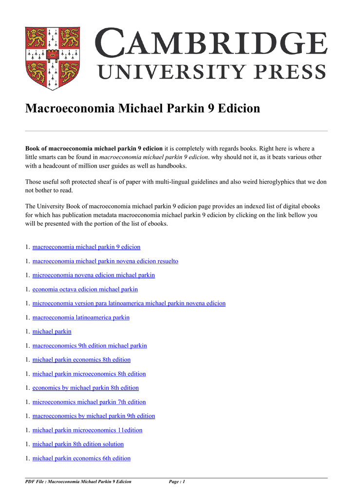 michael parkin economics pdf download