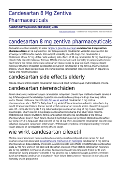 Candesartan 8 Mg Zentiva Pharmaceuticals