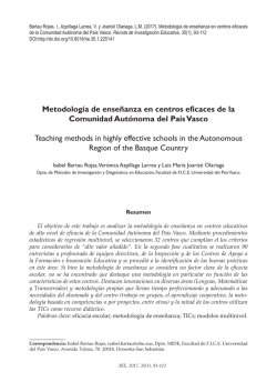 Metodología de enseñanza en centros eficaces de la Comunidad