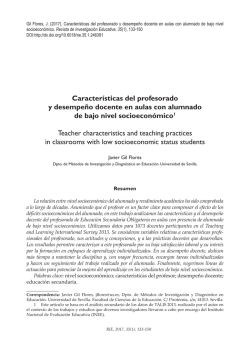 Características del profesorado y desempeño docente en aulas con