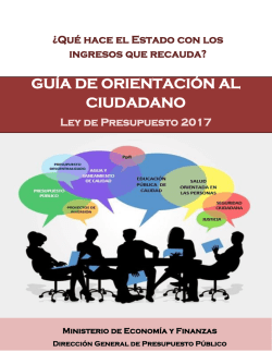 Guía de Orientación del Presupuesto para el Año Fiscal 2017