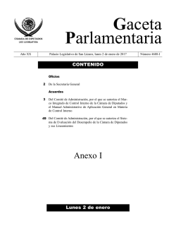 Anexo I - Gaceta Parlamentaria, Cámara de Diputados