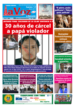 jueves 12 de enero de 2017 - Diario La Voz de Ayacucho