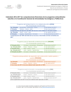 Calendario 2016-2017 de comprobaciones financieras de los