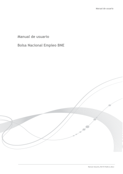 Manual de usuario - Bolsa nacional de empleo