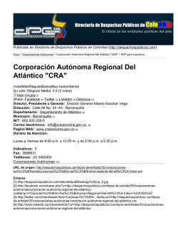 Corporación Autónoma Regional Del Atlántico "CRA"