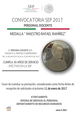 convocatoria sep 2017 medalla "maestro rafael ramírez"