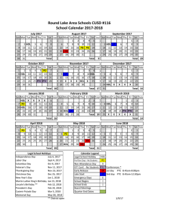 2017-2018 School Calendar - Round Lake School District