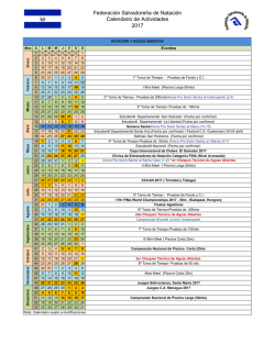 Federación Salvadoreña de Natación Calendario de Actividades 2017