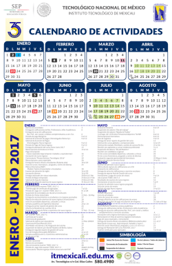 Calendario Semestral 2017-1 - Instituto Tecnológico de Mexicali