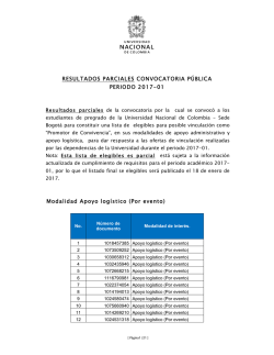 resultados parciales - Bienestar - Universidad Nacional de Colombia