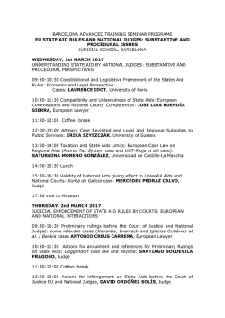 barcelona advanced training seminar programe eu state aid rules