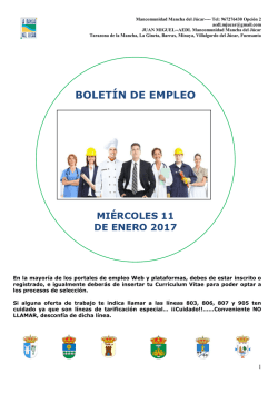 Boletín de empleo 11 Enero - Ayuntamiento de Tarazona de la