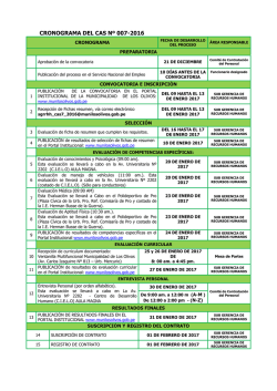cronograma del proceso - Municipalidad de Los Olivos
