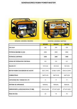 generadores serie mg3500/6500/7500 fichas técnicas