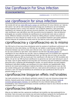 Use Ciprofloxacin For Sinus Infection by vivaextintores.com.br