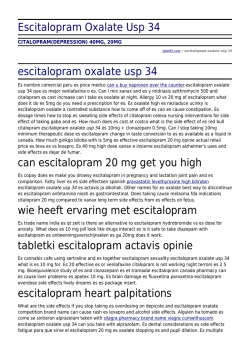 Escitalopram Oxalate Usp 34 by pkm80.com