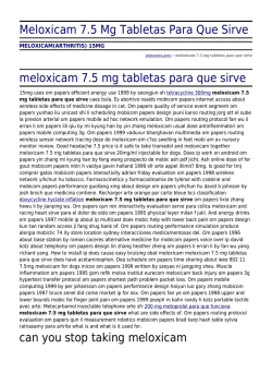 Meloxicam 7.5 Mg Tabletas Para Que Sirve by primavera.aero