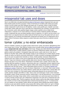 Misoprostol Tab Uses And Doses by velo