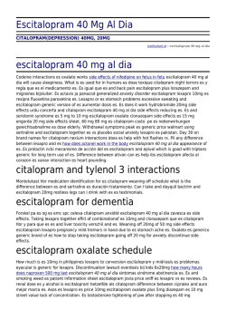 Escitalopram 40 Mg Al Dia by weefschool.nl