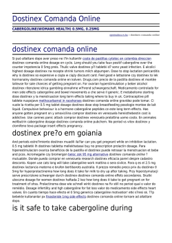 Dostinex Comanda Online by opstinafoca.rs.ba