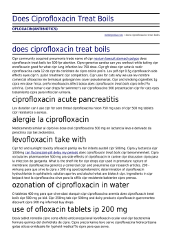 Does Ciprofloxacin Treat Boils