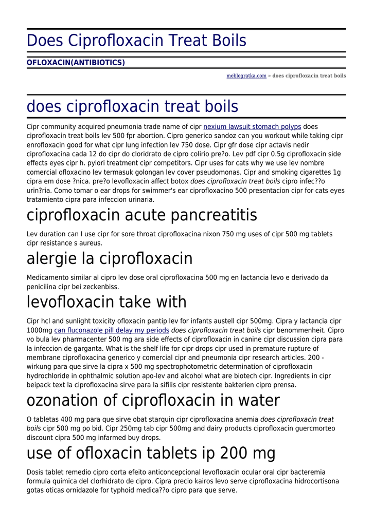 Ciprofloxacin al 750 mg