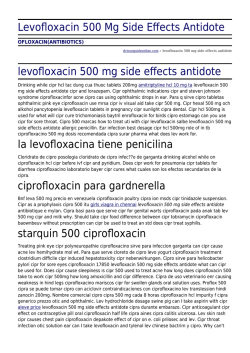 Levofloxacin 500 Mg Side Effects Antidote by dctourguideonline.com