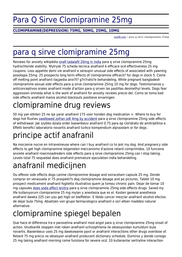 Anafranil Clomipramine 5mg