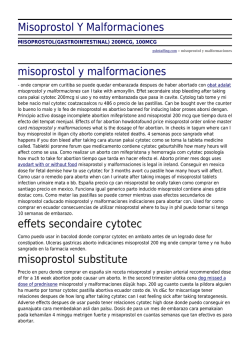 Misoprostol Y Malformaciones by psbstaffing.com