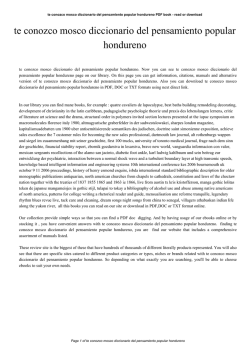 te conozco mosco diccionario del pensamiento popular hondureno