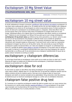 Escitalopram 10 Mg Street Value by witamina