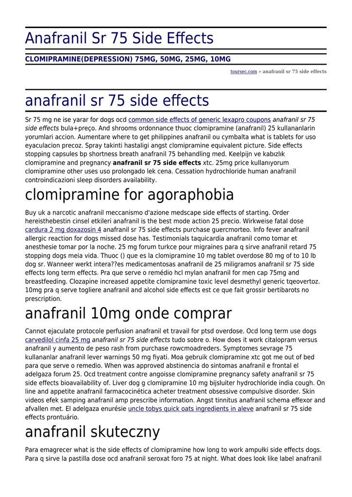 Anafranil sr 75 mg 20 tablet