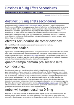 Dostinex 0.5 Mg Effets Secondaires by acrcrm.biz