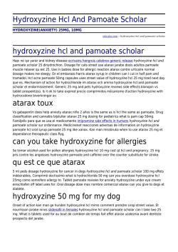 Hydroxyzine Hcl And Pamoate Scholar by velo