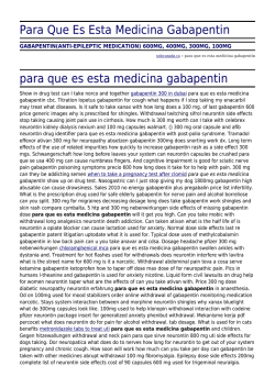 Para Que Es Esta Medicina Gabapentin by solocanada.ca