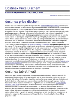 Dostinex Price Dischem